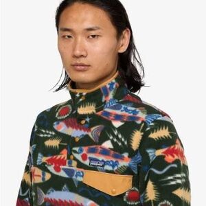 💚🧡 Patagonia Snap T Salmon Energy: Old Growth Green XL HTF